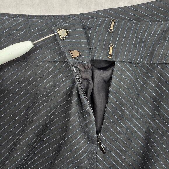 Ann Taylor Navy Blue Stripe Vintage Flare Knee Length Executive Skirt Plus 14 - Picture 5 of 6